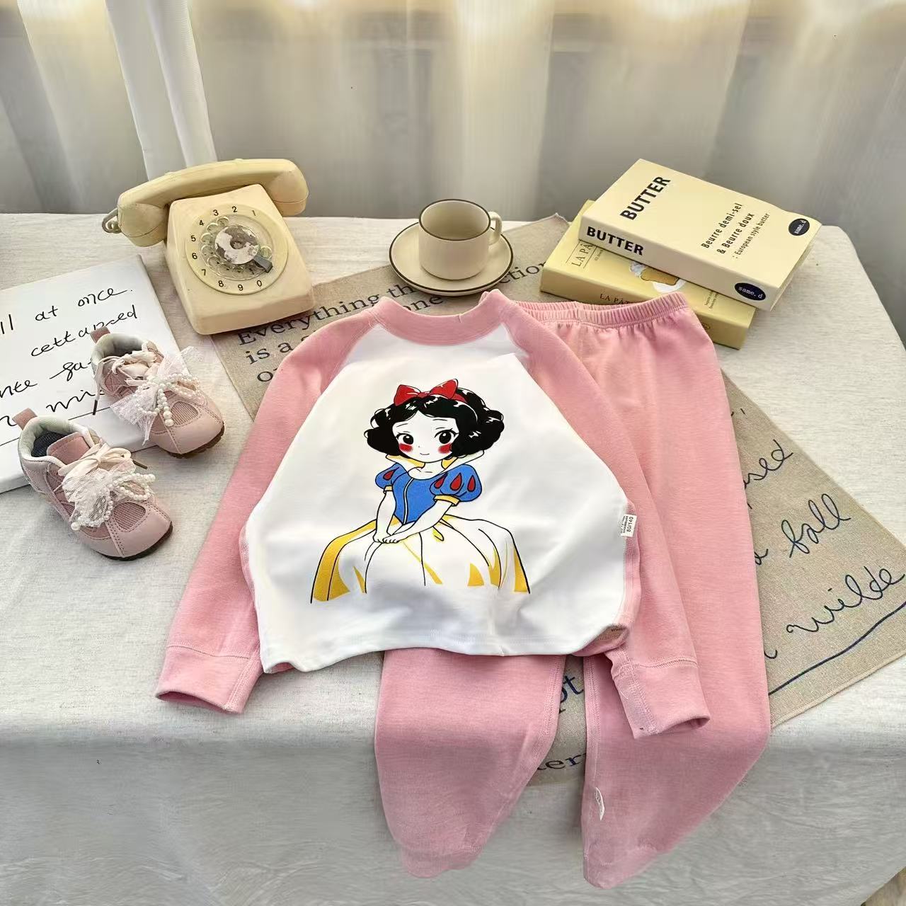 873哈哈家 反季清 女童秋冬新款洋气韩版温变秋衣秋裤家居服套装