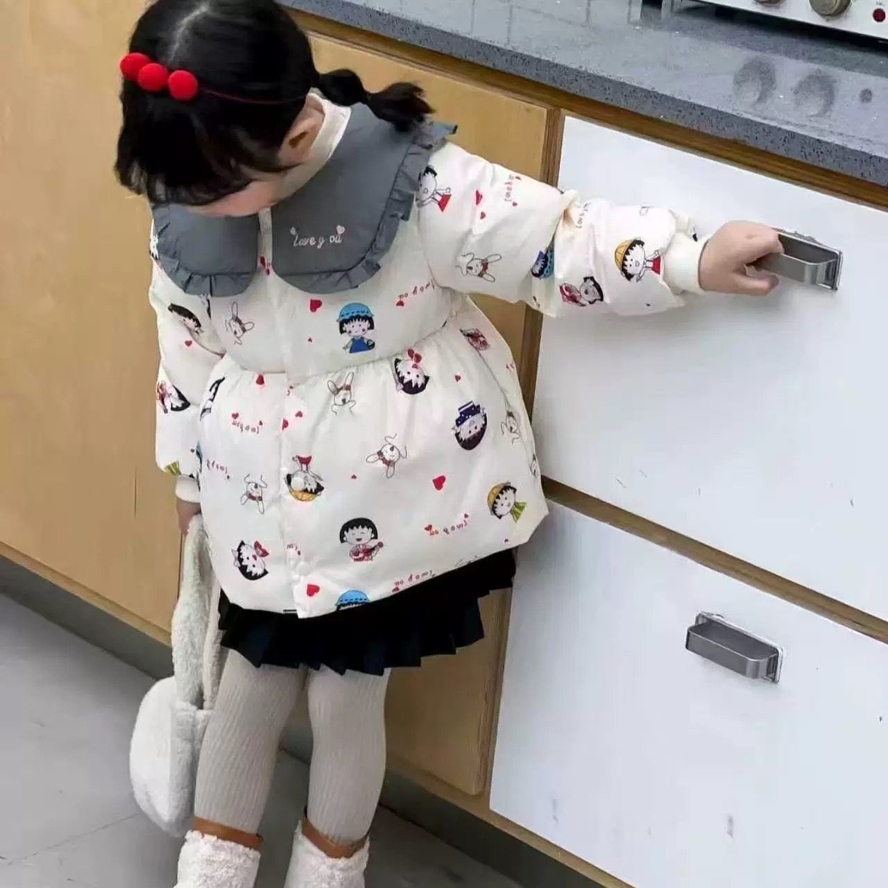 487哈哈家 王炸羽绒服 女童冬季新款洋气韩版甜美娃娃领保暖外套