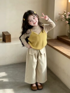 1255哈哈家 女童春季新款洋气韩版甜美时髦百搭休闲三件套套装