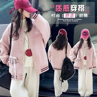 百搭时髦休闲加厚棒球服外套 洋气韩版 632哈哈家 女童秋冬新款