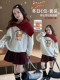 923哈哈家 时髦百搭休闲卫衣百褶裙套装 女童秋冬新款 洋气韩版