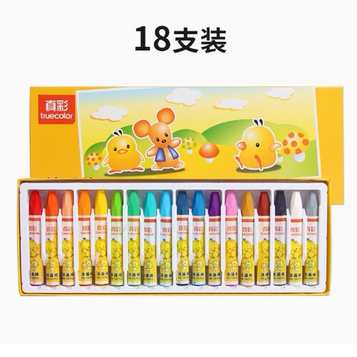 真彩18色抽拉式油画棒真彩2006B-18色真彩六角纸盒精装油画棒蜡笔