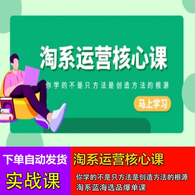 2024淘系运营核心实操课 蓝海选品标题主图制作转化率访客权重课