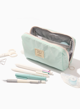 目意思MUIS简约纯色日系初高中男女大学生大容量文具盒 吐司笔袋