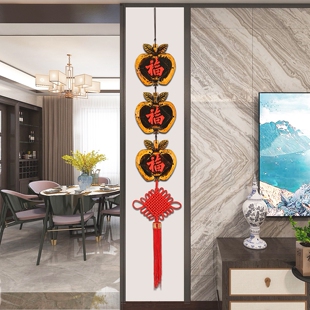 木雕墙面装饰客厅玄关墙壁挂件中国结新年高档中式墙饰墙上装饰品