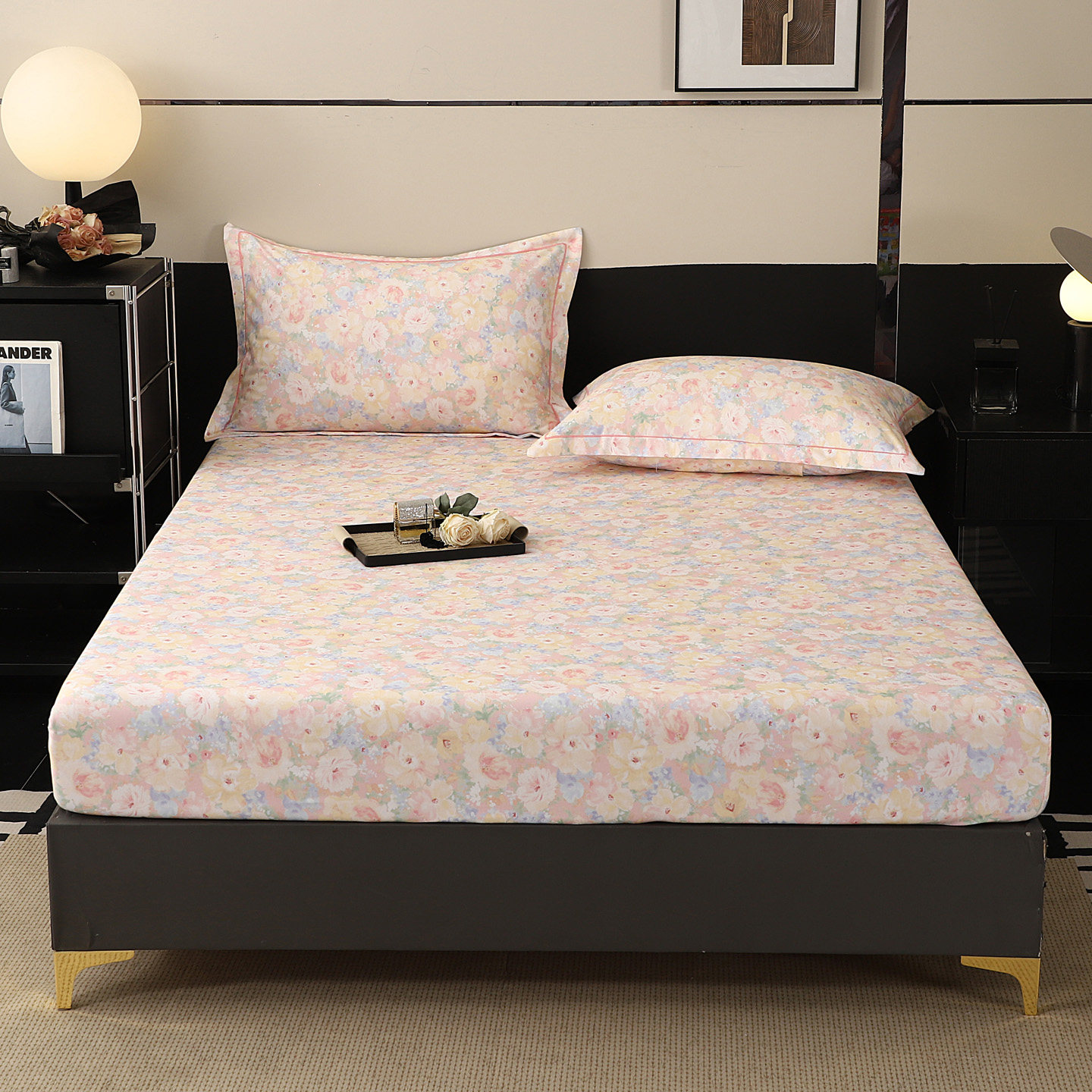 新房纯棉磨毛加厚床垫加高床笠罩全棉加大加宽榻榻米床罩定做180