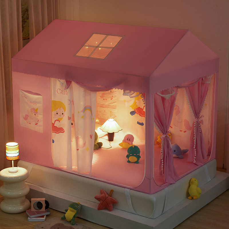 儿童蚊帐小房子防摔全底拼接床上帐篷女孩遮光床帘挡风1米35定制,床上用品,蚊帐,淘宝优惠券,粉丝福利购,淘宝优惠卷