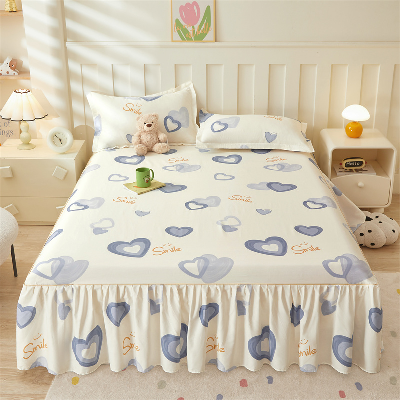 A类床裙加高纯棉防滑床罩带裙边四季通用花边床单公主风遮丑下摆