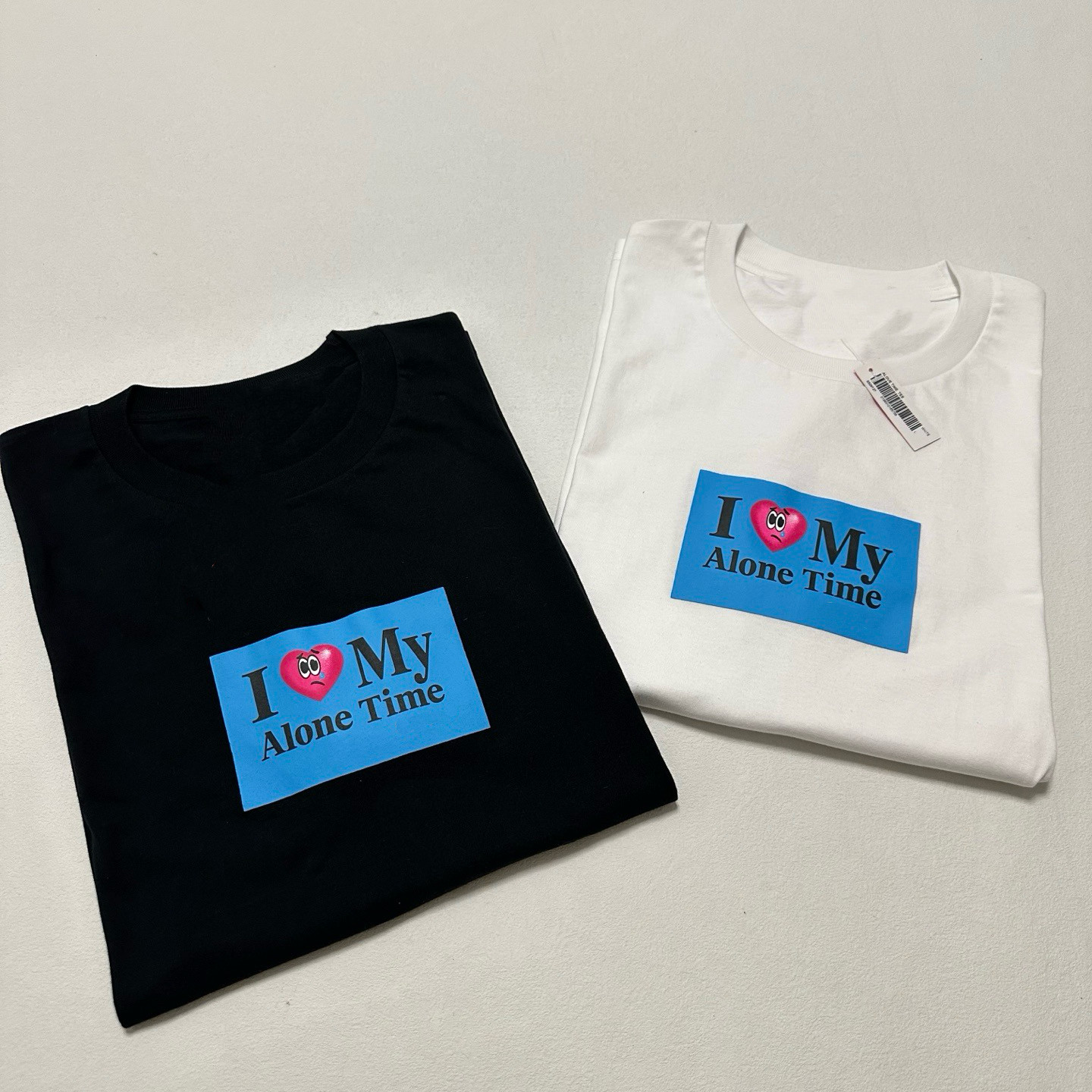 粉心T恤SS26 ALONE TIME TEE粉色爱心字母印花短袖TEE男女潮复古