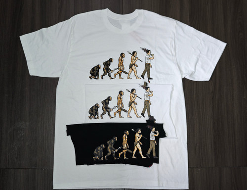 SS26 EVOLUTION TEE 人类进化印花图案短袖t恤美潮牌街头复古夏棉