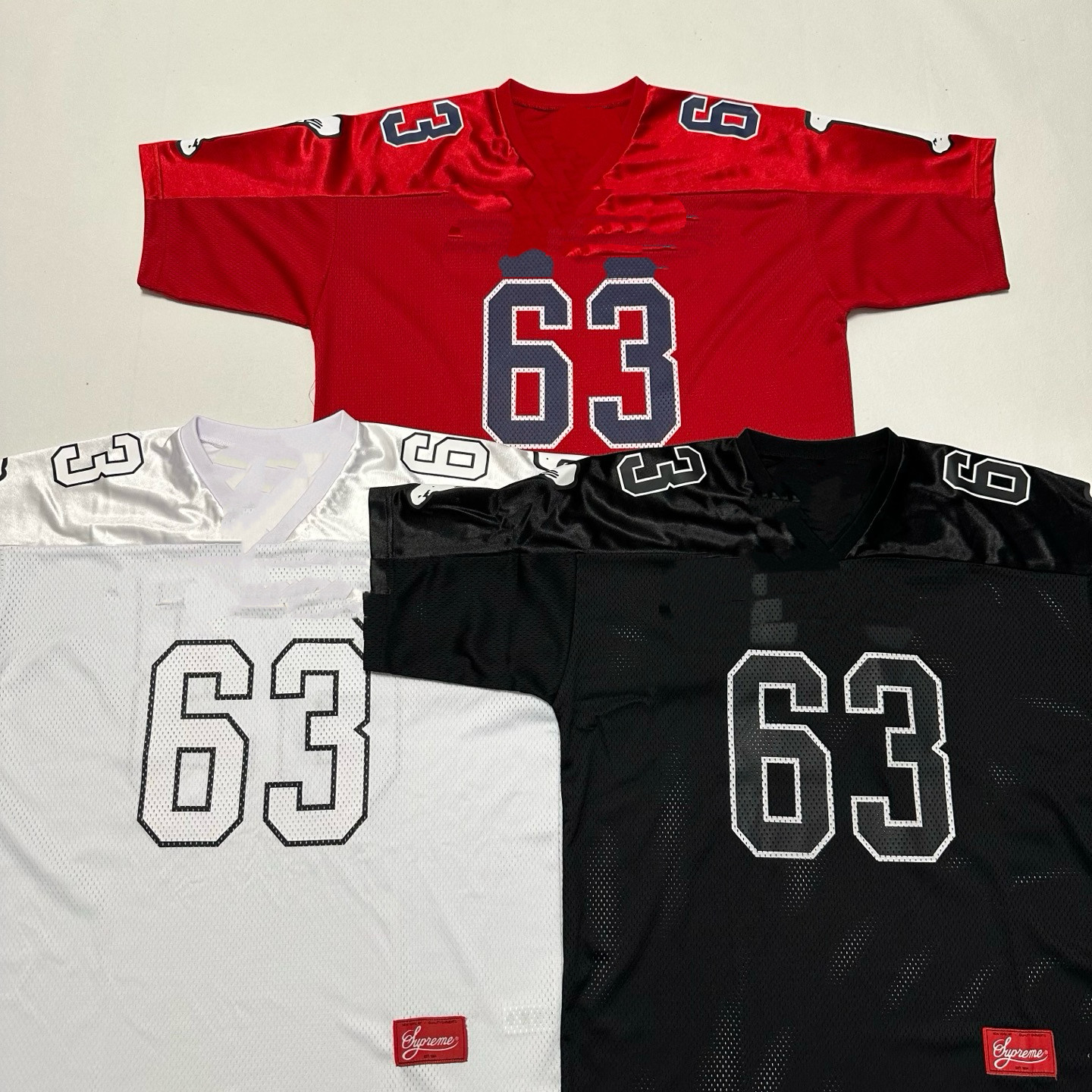 63号球衣Bones Football Jersey 骨头数字网眼短袖球服美式街潮牌