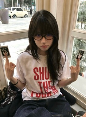 Lisa闭嘴T恤 NUMBER （N）INE 联名款 SHUT UP TEE 英文字母短袖