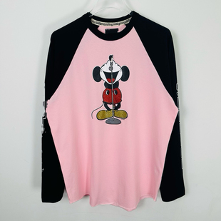 米老鼠联名款NUMBER (N)INE MICKEY RAGLAN 米奇印花长袖TEE男女