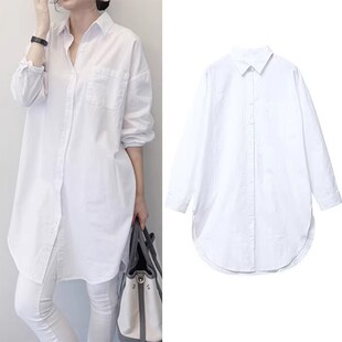 百搭宽松bf懒惰风复古港味叠穿衬衣 女简约时尚 韩国明星同款 白衬衫
