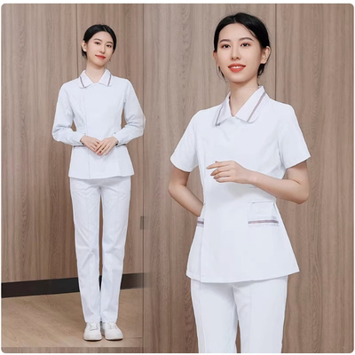 美容院护士服长短袖女秋冬薄款