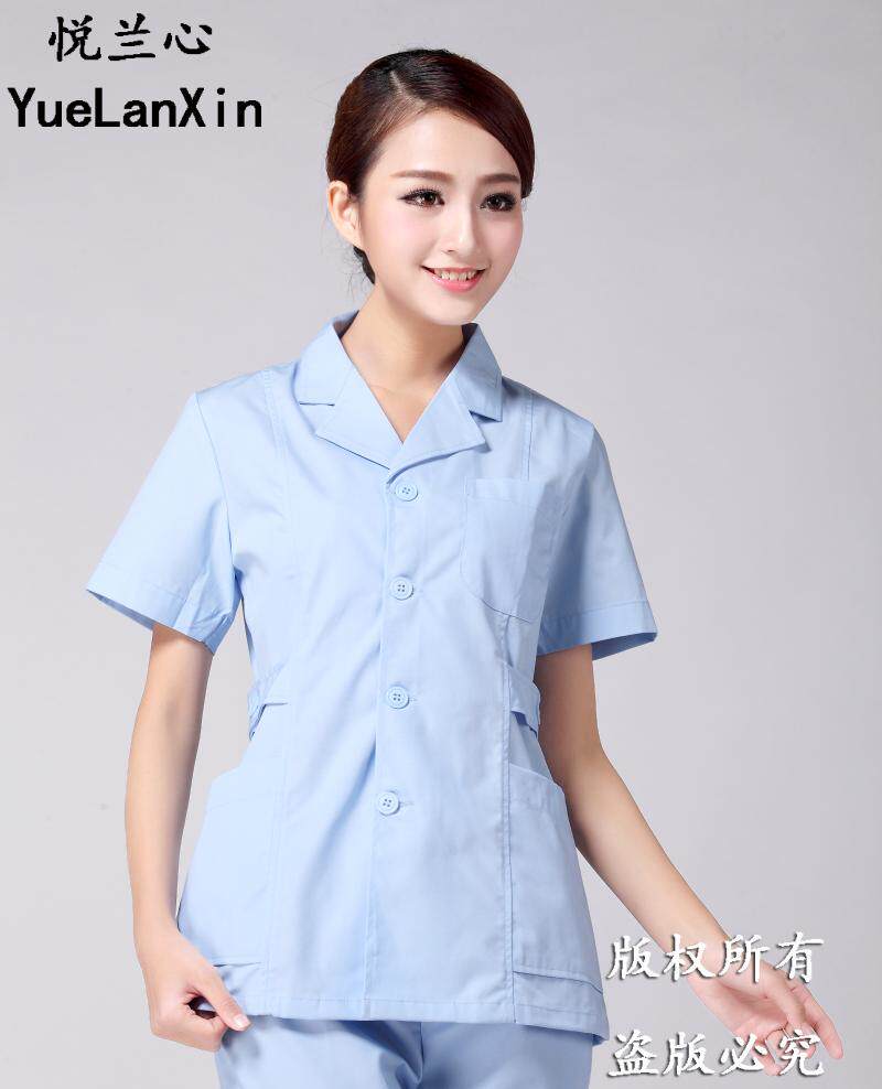 DOCTOR OVERALLS GOWNS BEAUTY PHARMACIES DENTISTRY STOMATOLOGY FEMALE DOCTORS NURSES CLOTHES SPLIT SUMMER DRESSES SHORT SLEEVES