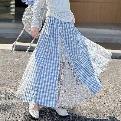 女童夏装格子裙新款儿童半身裙