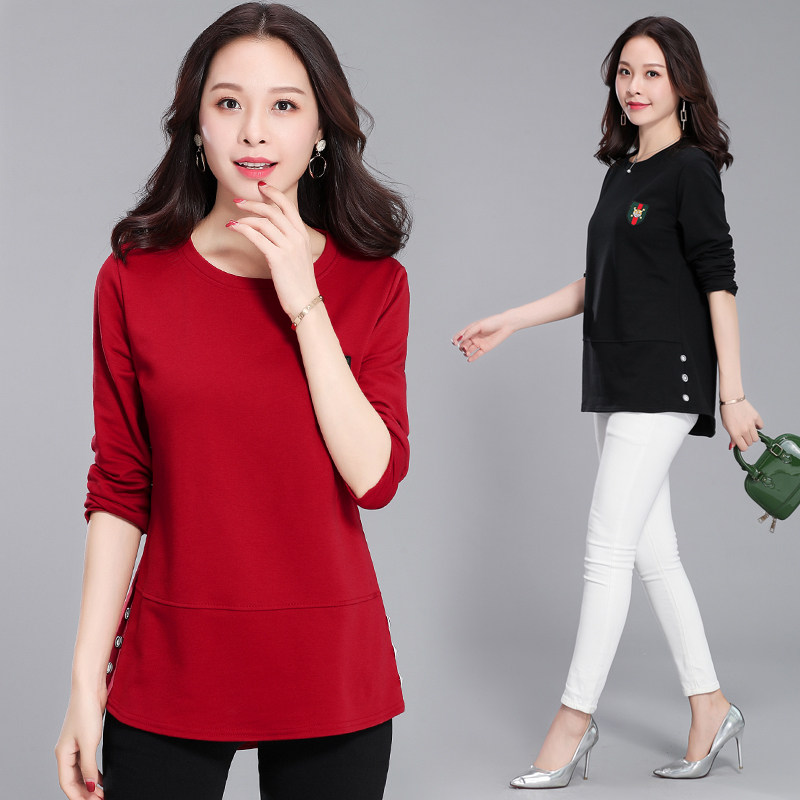 长袖T恤女春秋衣外穿宽松加肥加大码胖妈妈小衫中年人女装上衣服在类目 女装/女士精品, T恤中 - 来自Buy2taobao.com提供专业的淘宝代购服务