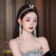 超仙新娘水钻蝴蝶发箍2025新款 赫本风珍珠发饰轻奢高级感礼服配饰