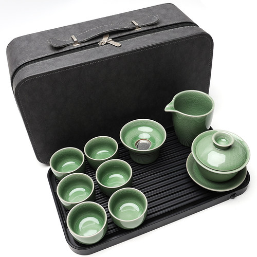 宋哥窑金丝铁线茶壶茶杯礼品包装