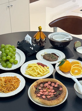 2026新款碗碟套装家用轻奢风窑变法式餐具高温釉下彩碗盘乔迁碗具