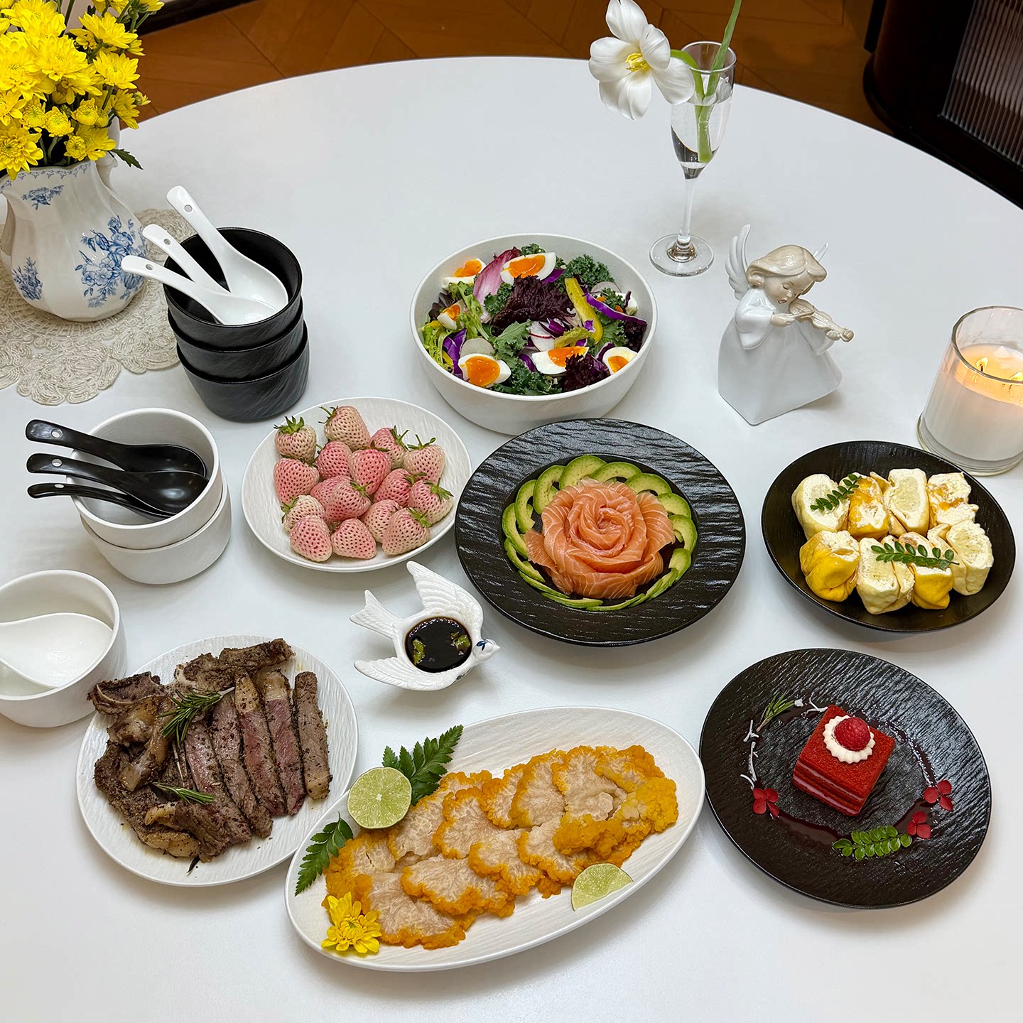 高温日式餐具2026新款碗碟套装家用釉下彩简约高温陶瓷碗盘乔迁碗