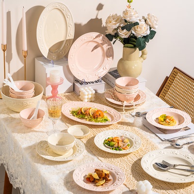 法式釉下彩2025新款碗盘碗碟套装