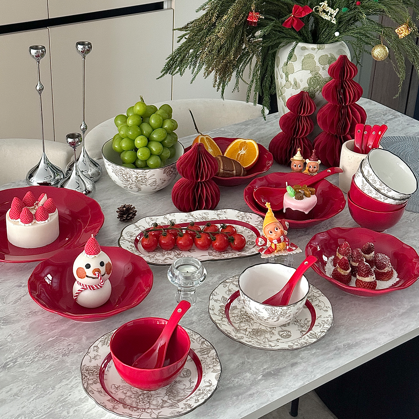 高温釉下彩2026新款碗碟套装家用新中式喜式餐具结婚礼物碗盘组合