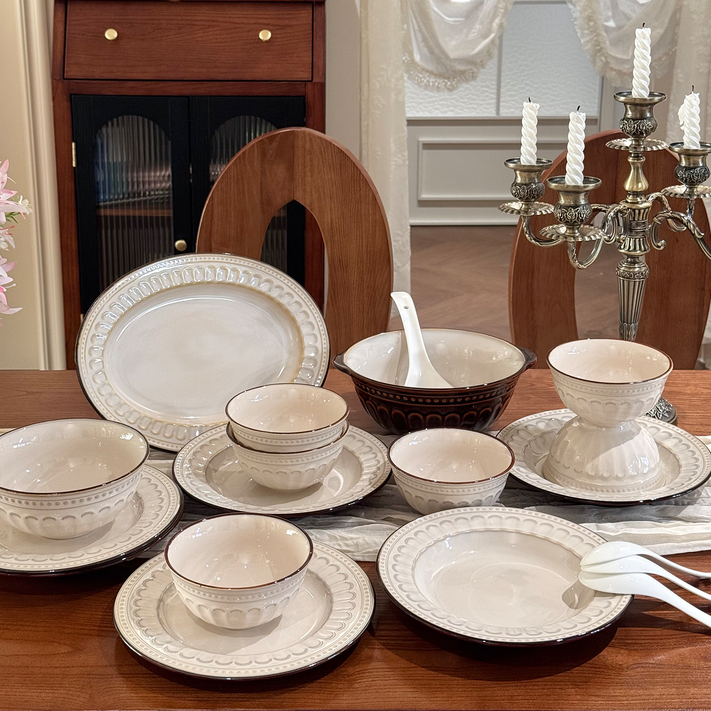 高温釉下彩2026新款碗碟套装家用窑变釉法式餐具碗盘乔迁汤碗鱼盘,餐饮具,碗,淘宝优惠券,粉丝福利购,淘宝优惠卷