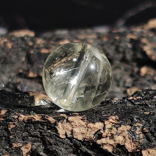 柠檬黄水晶珠子DIY手工手链用带 棉絮冰裂