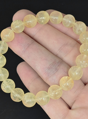 天然黄萤石圆珠手链 女生节日礼物 日常百搭穿戴 水晶半宝石饰品