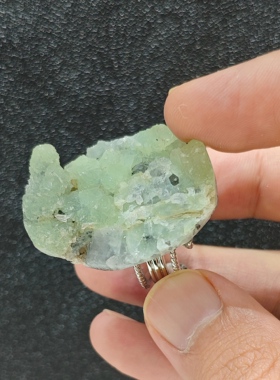 天然萤石原石戒指 绿萤石晶簇开口圈口 小众个性水晶原石手工戒指