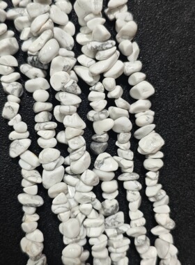 天然白松石打孔串珠 白色黑条纹珠子 DIY手工手链串珠 设计用珠