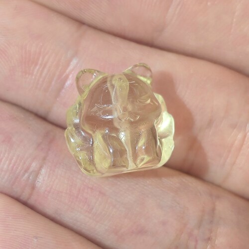 天然水晶优化 柠檬黄水晶小炸毛九尾狐 DIY手链隔珠手串项链配珠
