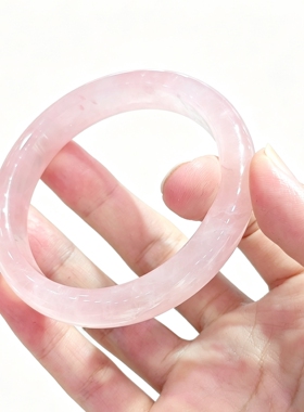 天然粉晶手镯女款56-62mm 冰润粉嫩日常佩戴送女友闺蜜 在线挑选