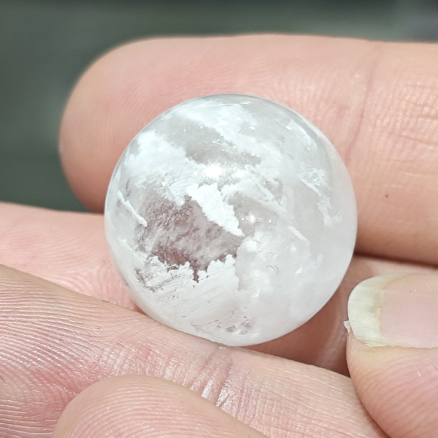 正品天然白雪花幽灵球 迷你款 情侣节日小礼物 桌面小摆件送底座