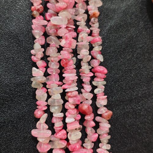 天然樱花雨碎石 打孔珠子串珠 粉红色不规则珠子DIY手工饰品