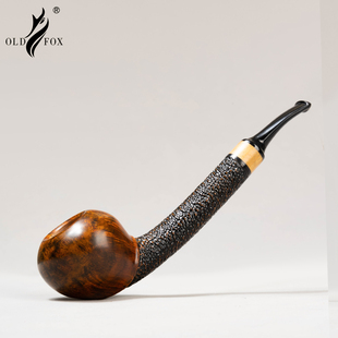 老狐狸长柄手工烟斗西班牙进口石楠木黄杨木环阅读斗3mm烟道烟斗