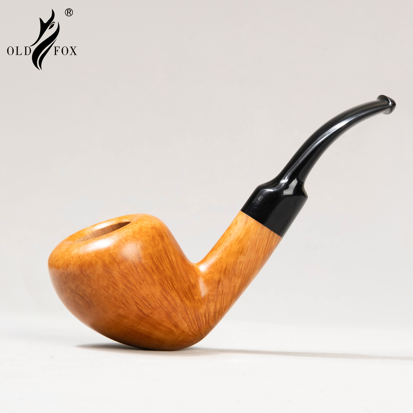 老狐狸光面手工烟斗西班牙进口石楠木3mm烟道黑色坎伯兰烟嘴