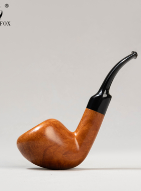 老狐狸光面手工烟斗西班牙进口石楠木3mm烟道黑色坎伯兰烟嘴