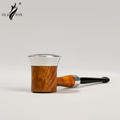 老狐狸轻巧15mm口径实木小烟斗进口石楠木铝合金环3mm过滤烟道