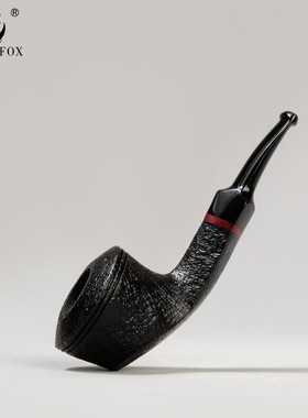 老狐狸经典黑色牛头手工烟斗西班牙进口石楠木3mm烟道烟嘴