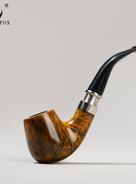 老狐狸精品实木烟斗进口石楠木9mm过滤芯烟道硫化橡胶烟嘴