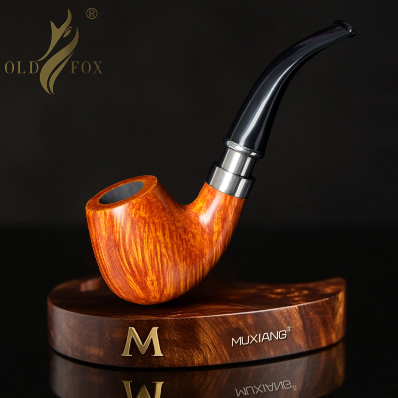 进口石楠木烟斗手工弯式苹果烟斗传统老式过滤抖烟具实木烟斗男士