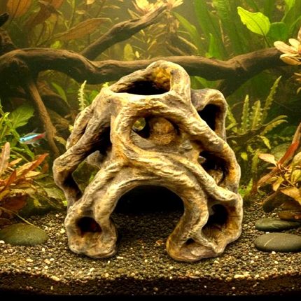 3d打印树根鱼缸造景爬虫窝鱼窝虾窝装饰仿真树干枯木石洞水族箱
