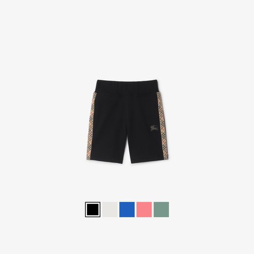 格纹装饰棉质短裤BURBERRY