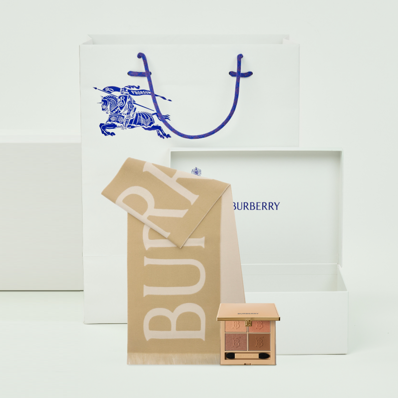 【限定礼盒】BURBERRY 徽标装饰羊毛围巾+经典四色眼影盘礼盒,服饰配件/皮带/帽子/围巾,围巾/丝巾/披肩,淘宝优惠券,粉丝福利购,淘宝优惠卷