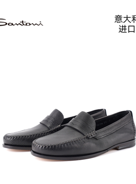 【微瑕线下店样品】Santoni意大利进口乐福鞋休闲男士皮鞋13124