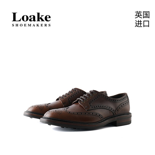 布洛克雕花手工制作男皮鞋Loake