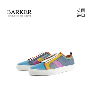皮鞋 男士 拼接运动休闲板鞋 Barker原装 子 个性 新潮鞋 GREG 进口时尚
